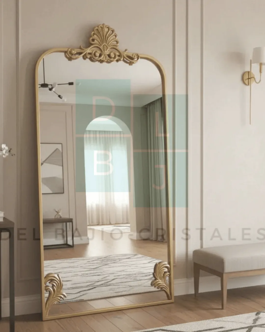 Espejo Rectangular Vintage Marco En Herrería 180cm x 90cm