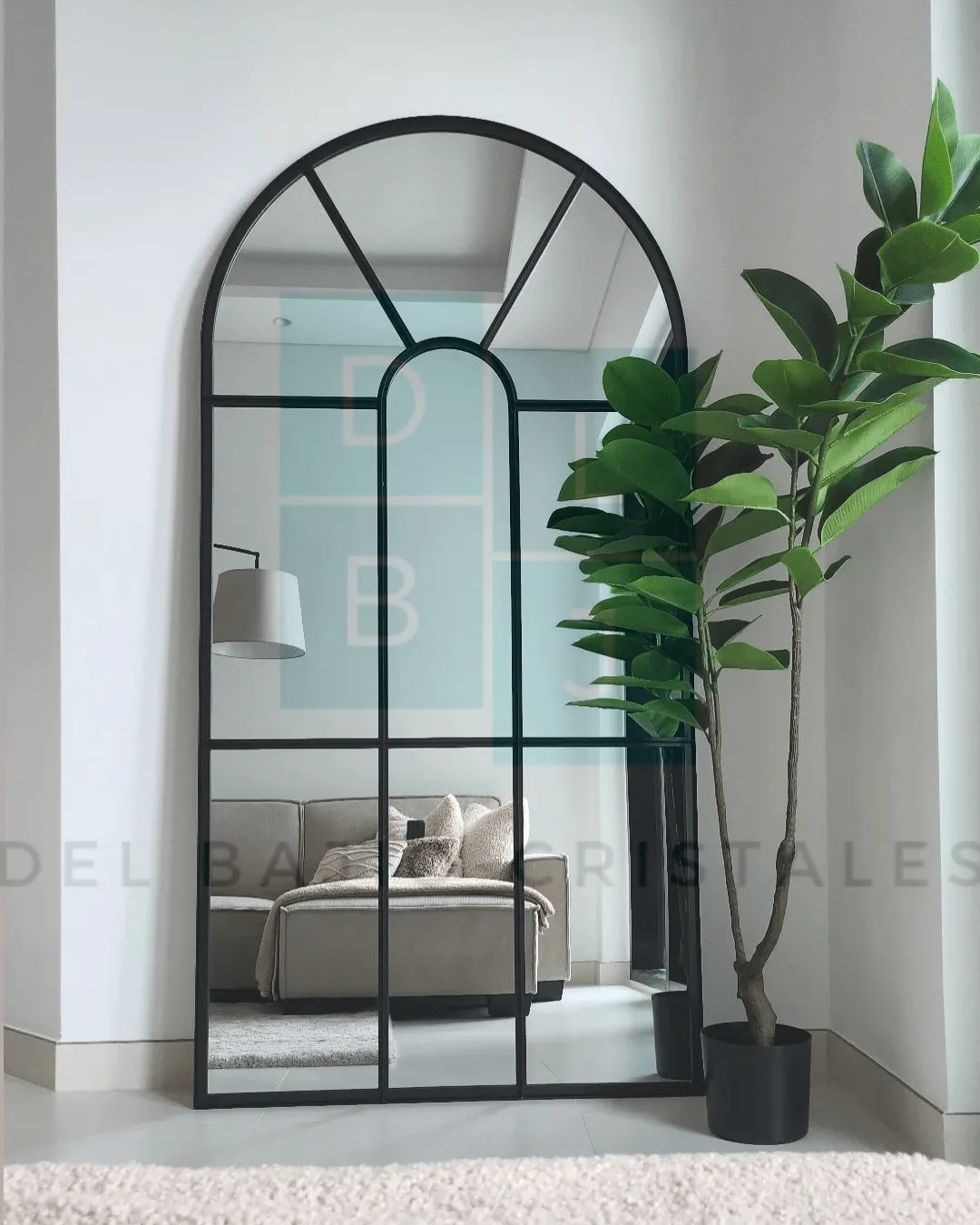 Espejo Tipo Ventana Arqueada Marco En Herrería 180cm x 100cm