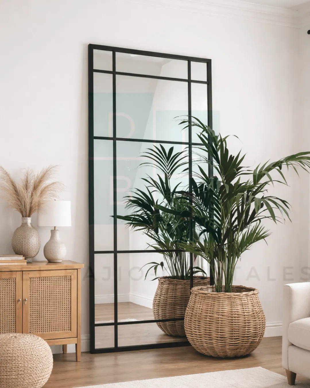 Espejo Rectangular Cuerpo Completo Decorativo Marco En Herrería 180cm x 100cm