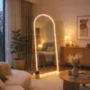 Espejo Arqueado Marco en Herrería Pie De Apoyo 180cm x 70cm Con Luz Led Neón - Imagen 2