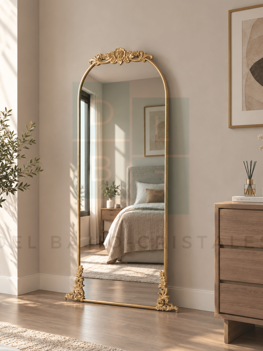 Espejo Arqueado Vintage Marco En Herrería 180cm x 60cm