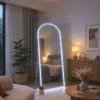 Espejo Arqueado Marco en Herrería Pie De Apoyo 180cm x 70cm Con Luz Led Neón