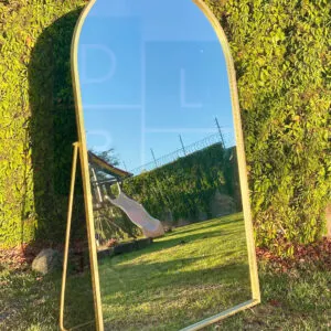 Espejo Arqueado Cuerpo Completo Marco En Herrería 180cm x 100cm Con Pie De Apoyo