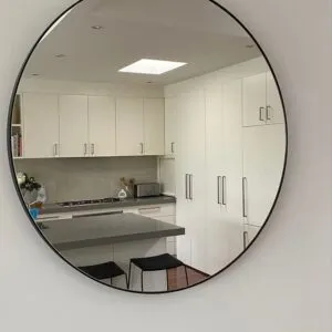 Espejo Circular Marco En Herrería Al Ras 110cm De Diámetro