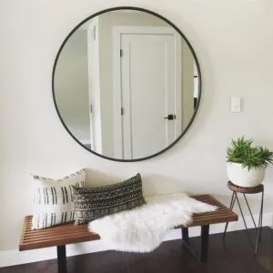 Espejo Circular Marco En Herrería 110cm De Diámetro