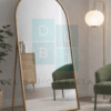 Espejo Arqueado Cuerpo Completo Marco En Herrería 180cm x 90cm Con Pie De Apoyo - Imagen 5