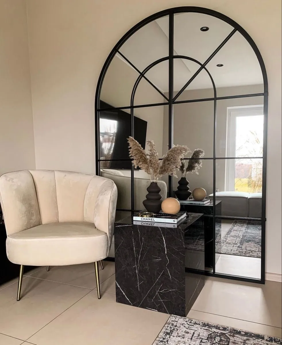 Espejo Ventana Arqueada Marco En Herrería 180cm x 100cm