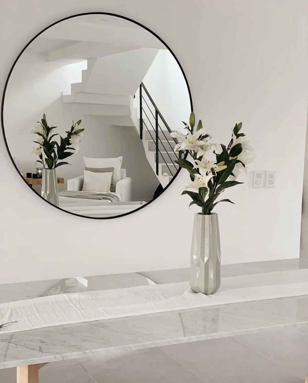 Espejo Circular Marco En Herrería 100cm De Diámetro