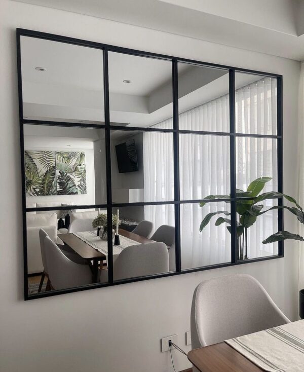 Espejo Ventana Rectangular Marco En Herrería 130cm x 100cm - Imagen 2