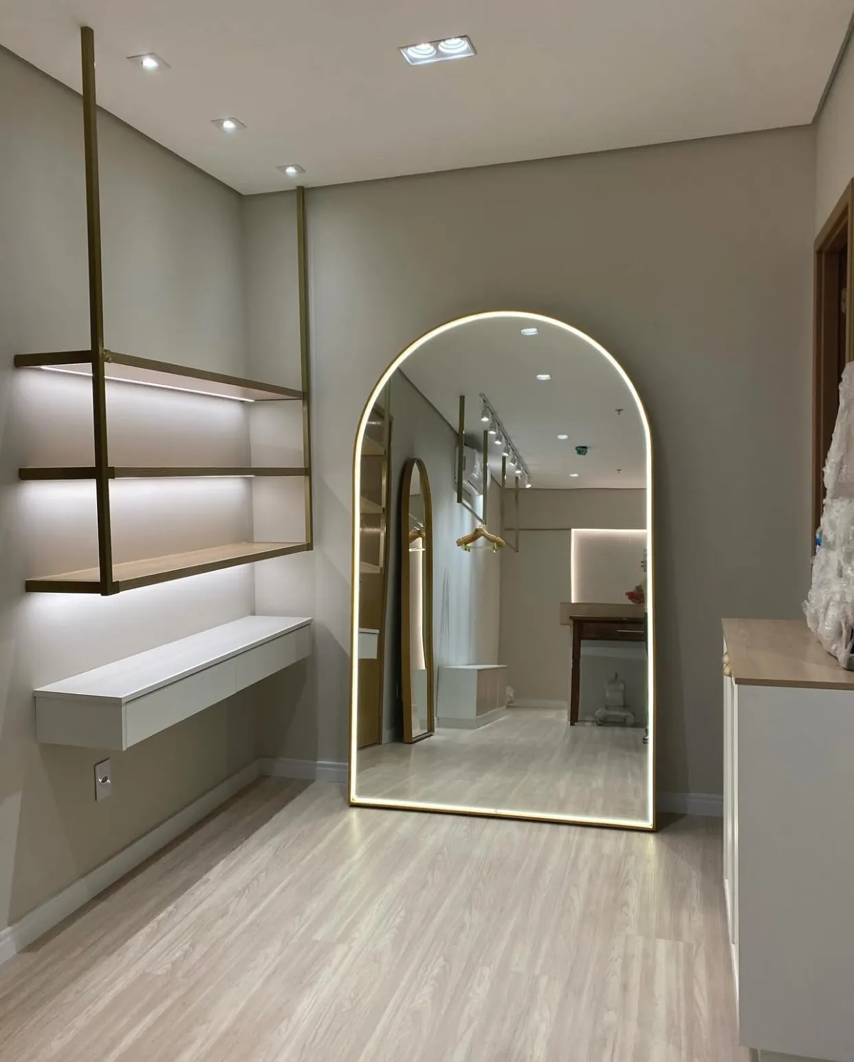 Espejo Arqueado Marco en Herrería 200cm x 100cm Con Luz Led Neón - Imagen 2