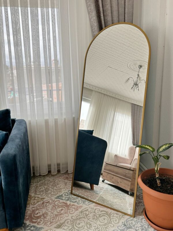 Espejo Arqueado Cuerpo Completo Marco En Herrería 180cm x 70cm Con Pie De Apoyo - Imagen 2