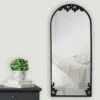 Espejo arqueado vintage 180x80cm con marco negro de herrería decorativa vista frontal