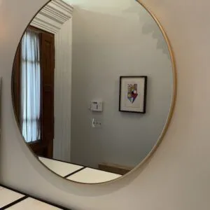 Espejo Circular Marco En Herrería Al Ras 100cm De Diámetro