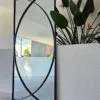 Espejo de cuerpo completo con estructura minimalista en herrería negra - 180x100cm perfecto para espacios modernos